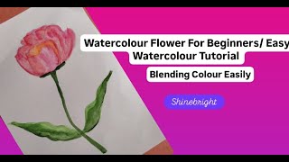 Watercolour Flower Painting 🌷  Easy painting of Flowers 🌷 [upl. by Eirelav815]