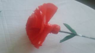 How to make a flower using plastic bag Cvet od plasticne kese [upl. by Collette]