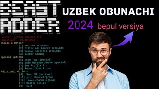 Termux orqali Telegram kanal va guruhlarga uzbek obunachi qõshish [upl. by Earla516]