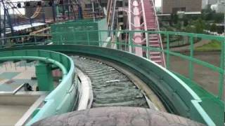 The Crazy Japanese Airtime Log Flume Roller Coaster POV Cosmoworld Yokohama Japan [upl. by Anirrehs]