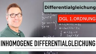 Wie löse ich eine Inhomogene Differentialgleichung 1 Ordnung  allgemeine  partikuläre Lösung [upl. by Carew]