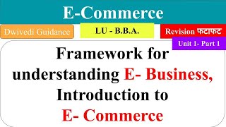 Framework for understanding e business Introduction to e commerce lucknow university bba 5th sem [upl. by Siol48]