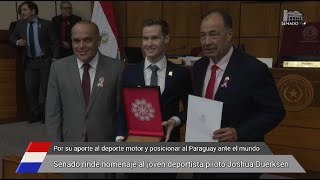 Senado rinde homenaje al joven deportista piloto Joshua Duerksen [upl. by Attelrac341]