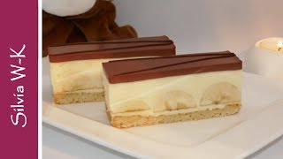 Bananenschnitte  SchokoBananenschnitte  MürbeteigBoden [upl. by Bradshaw416]