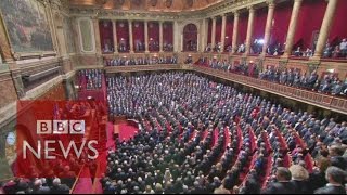 French parliament sings La Marseillaise  BBC News [upl. by Anitroc901]