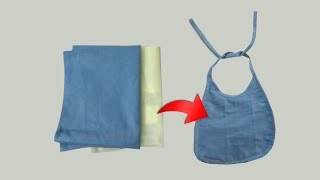 How to make simple baby bibstep by stepeasy cutting and sewing for beginners [upl. by Ijar]