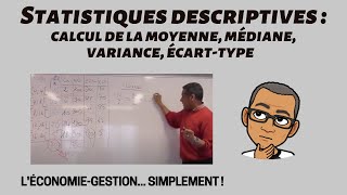 STATISTIQUES DESCRIPTIVES Cours complet  CALCUL DE LA MOYENNE MÉDIANE VARIANCE ÉCARTTYPE [upl. by Auhso]