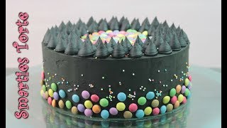 SMARTIES TORTE BACKEN  schwarze Torte ohne Fondant Geburtstagstorte selber machen [upl. by Borman]