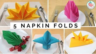 FIVE Napkin Folding Tutorials amp Folding Napkin Techniques  As Seen on The Rachael Ray Show [upl. by O'Grady]