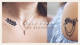 EASY HENNA DESIGNS FOR BEGINNERS  abetweene [upl. by Pax]