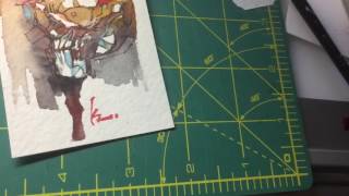 Kenneth Rocafort  Mitografia  mix media  Sketch card  Feb112017 [upl. by Sinnaoi]