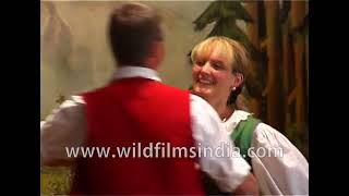 Austrian folk music and dance from the Tyrol in Austria Tiroler restaurant in Innsbruck Austria [upl. by Aihtnys]