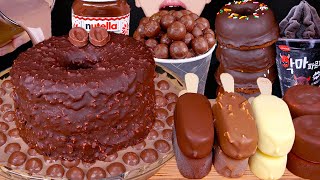 ASMR MALTESERS CHOCOLATE MILK MAGNUM ICE CREAM CAKE DOUGHNUTS NUTELLA DESSERT MUKBANG먹방EATING SOUNDS [upl. by Ahsilahs946]