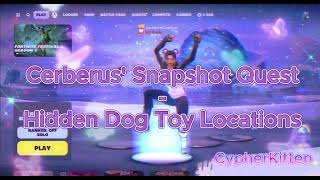 Cerberus Story Quest  All Hidden Dog Toy Locations FORTNITE [upl. by Seessel]