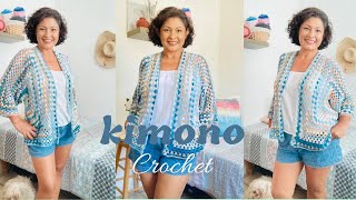 KIMONO CROCHET  Tejido a base de un Hexagono [upl. by Allebara]