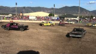 Tooele County Fair Demolition Derby 08032013 Stock Class Heat One [upl. by Benedicto313]