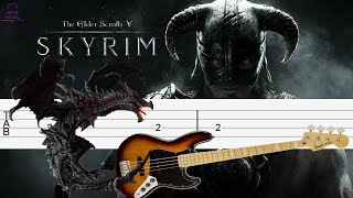 Skyrim Theme Bass Tabs Tutorial [upl. by Llednol]