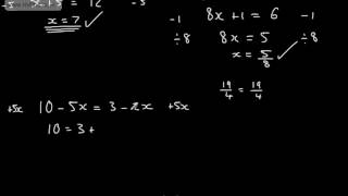 91 GCSE Maths  Equations Unknowns on both sides  Foundation Higher algebra year 11 [upl. by Anatol]