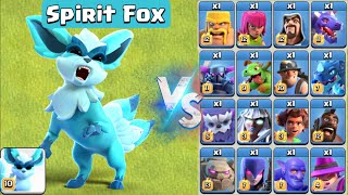 TH16 PET Spirit Fox vs All Troops  Clash of Clans [upl. by Assirrec]