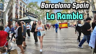 Barcelona Spain 🇪🇸  La Rambla  City Tour 4K [upl. by Koss]