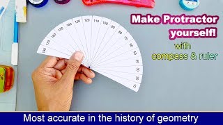 Diy protractor with compass and ruler [upl. by Howes]