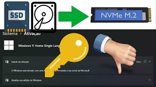 Solução para ativação do Windows 10 ou 11 Home para quem trocou HD ou SDD para NVME [upl. by Godfry]