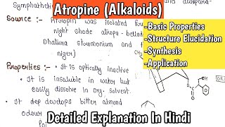 AtropineAlkaloids  Basic Properties  Structure Elucidation  Synthesis  Application  MScNotes [upl. by Saixela]