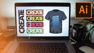 How To Customize Fonts To Make Tshirt Designs  Illustrator Tutorial [upl. by Aneetsirk713]