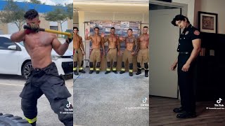 Oh no the firealarm🤭🤭🤭  Hot firefighters  firefighter tiktok compilation 🔥firefighters part 2 [upl. by Aleakam378]