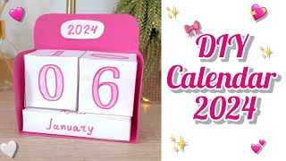 DIY Calendar 2024  How To Make Cute Desk Calendar For New Year  DIY  Paper Table Calendar [upl. by Anuayek138]