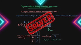 DynamicSize Sliding Window Technique  Coding Patterns  Leetcode 3  Python [upl. by Atinor475]