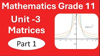 1 Maths Grade 11 Unit 3 Matices  Part 1 Concept of Matrices  Addition of Matrices New Curriculum [upl. by Ayamat365]