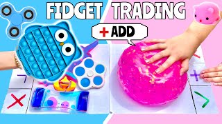 FIDGET TRADING  PINK 💖 VS BLUE 🦋 I SCAMMED HER 🤫 [upl. by Seed112]