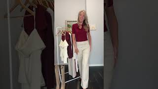 OUTFIT AUTUNNALI 2024  JEANS WIDE LEG E POLO BURGUNDY  Lucidellart burgudy widelegpants jeans [upl. by Huberman]