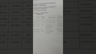 C24 1 st year 2nd mid exams timetable [upl. by Rankin305]