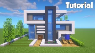 Minecraft  How to Build an Large Modern House Tutorial 6 [upl. by Nesyla]