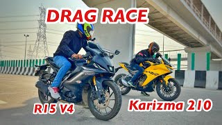 Hero Karizma XMR VS Yamaha R15 V4 Drag Race 🔥 Aayush ssm [upl. by Karr]