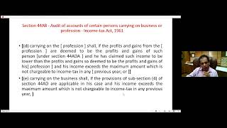 Webinar Tax Audit Report under section 44AB under Income Tax Act 196 [upl. by Trebloc]