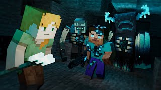 THE WARDEN  Alex and Steve Life Minecraft animation [upl. by Helene]