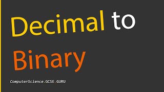 How to convert decimal to binary [upl. by Mulac]