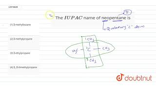 The IUPAC name of neopentane is [upl. by Ahsatsan]