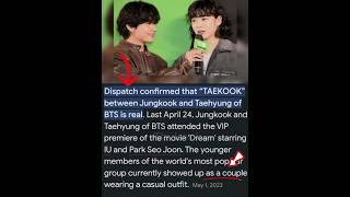 Dispatch korea confirmed taekook is real couple 😍💜️🌸taekook bangtan dispatch [upl. by Lerual]