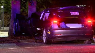 Drunk Woman Crashes Tesla During Pursuit [upl. by Prosser]