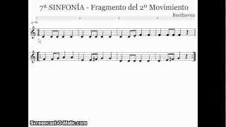 7ª Sinfonía de Beethoven  2º Movimiento  Partitura [upl. by Mackler]