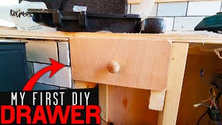 Building my First Basic Drawer amp More Kitchen Cupboards in our Campervan Conversion Part 2 [upl. by Ailegave307]