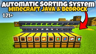 How To Build Full Automatic Sorting System in Minecraft Java amp Bedrock 121  Minecraft Auto Sorter [upl. by Ytirahc]