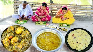 আজ পালংশাক দিয়ে এমন ডিম রান্না করলাম সবাই চেটেপুটে খেয়ে নিলো সাথে মুলোর ডাল আর আলু ভর্তাegg curry [upl. by Macfadyn]