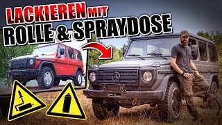 AUTO LACKIEREN mit ROLLE und SPRAYDOSE  GKlasse Umbau 005  Fritz Meinecke [upl. by Eitsrik868]