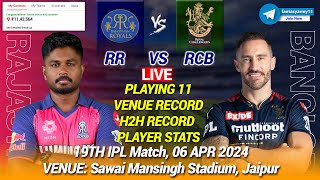 🔴LIVE RR vs RCB Live Prediction RAJ vs BAN  Rajasthan vs Bengaluru 19TH IPL LIVE [upl. by Tosch954]