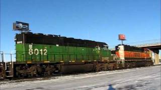 BNSF SD402s Throttling Up Aberdeen SD [upl. by Mildrid]